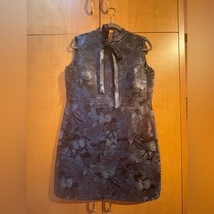 Valentino Black and Blue Floral Dress